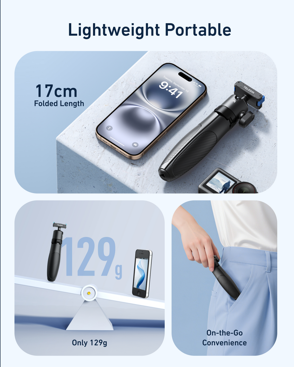 TELESIN Quick-Release Selfie Stick for  DJl Action telesinstore