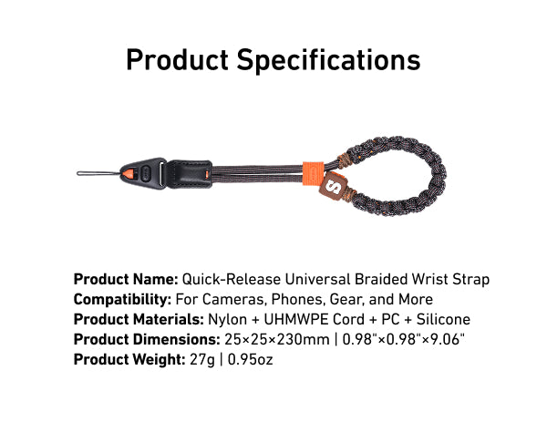Telesin Quick-Release Universal Wrist Strap - Braided Rope
