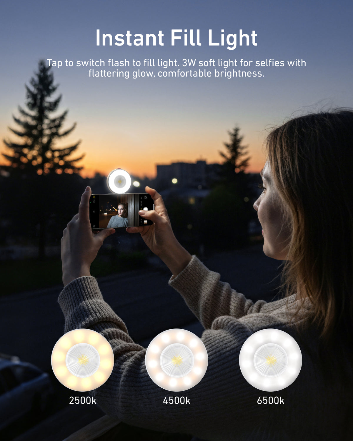 Telesin 2 In 1 Magnetic Flashlight & Selfie Light