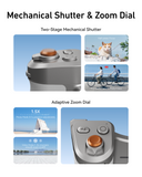 Street photographer using TELESIN Magnetic Pro Shot Imaging Camera Grip to stabilize iPhone for night city shots