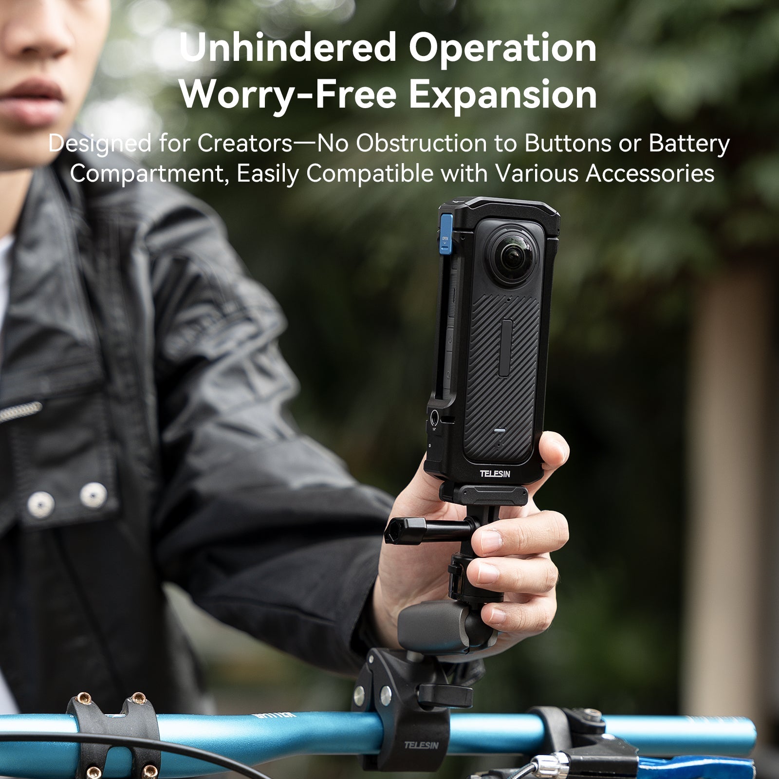 Telesin Full Metal Expansion Cage For Insta360 X4 telesinstore