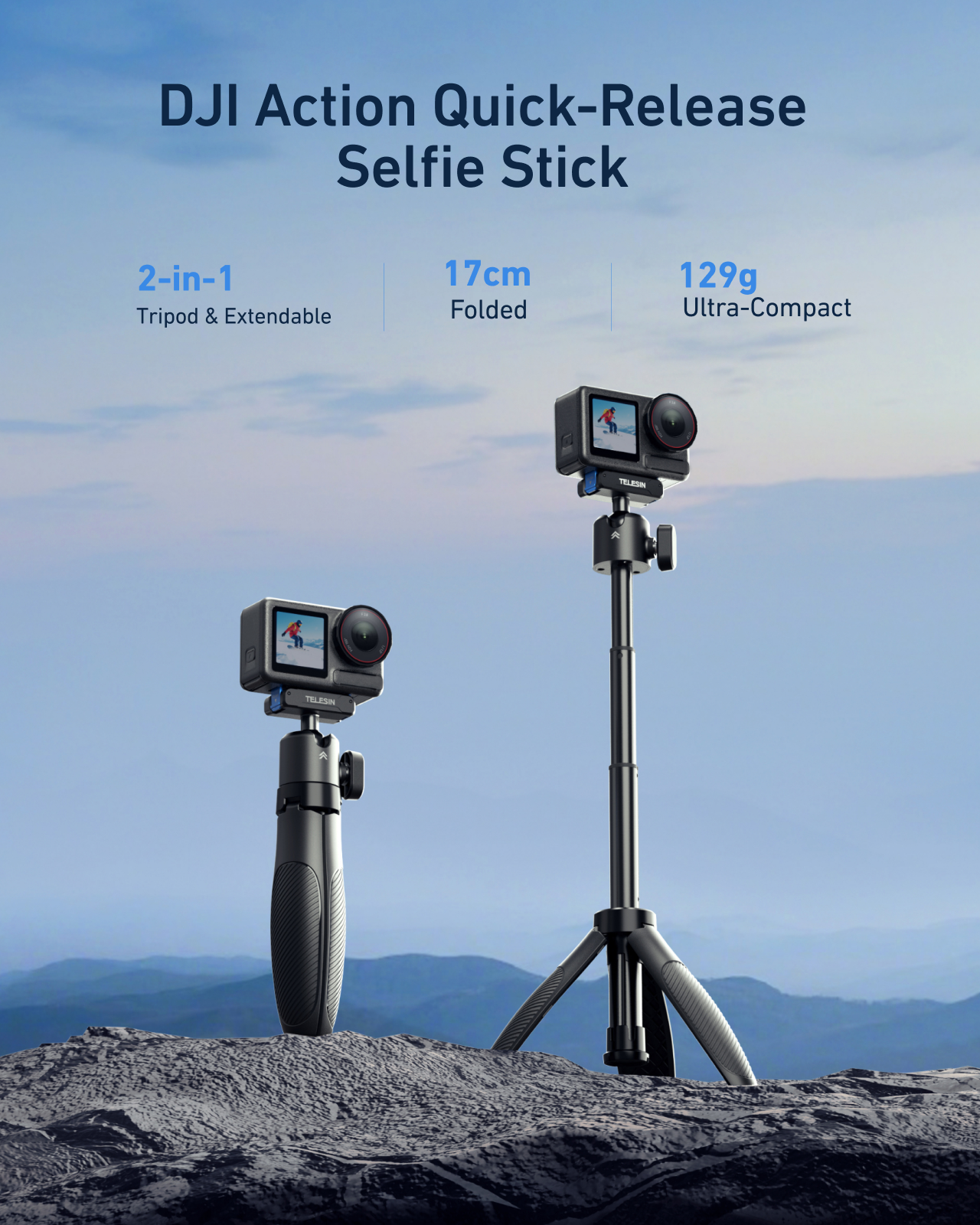 TELESIN Quick-Release Selfie Stick for  DJl Action telesinstore