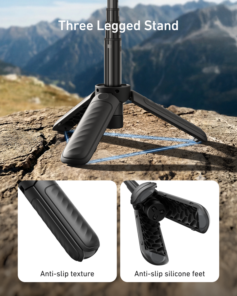 Telesin 4-in-1 Magnetic Selfie Stick with Carabiner