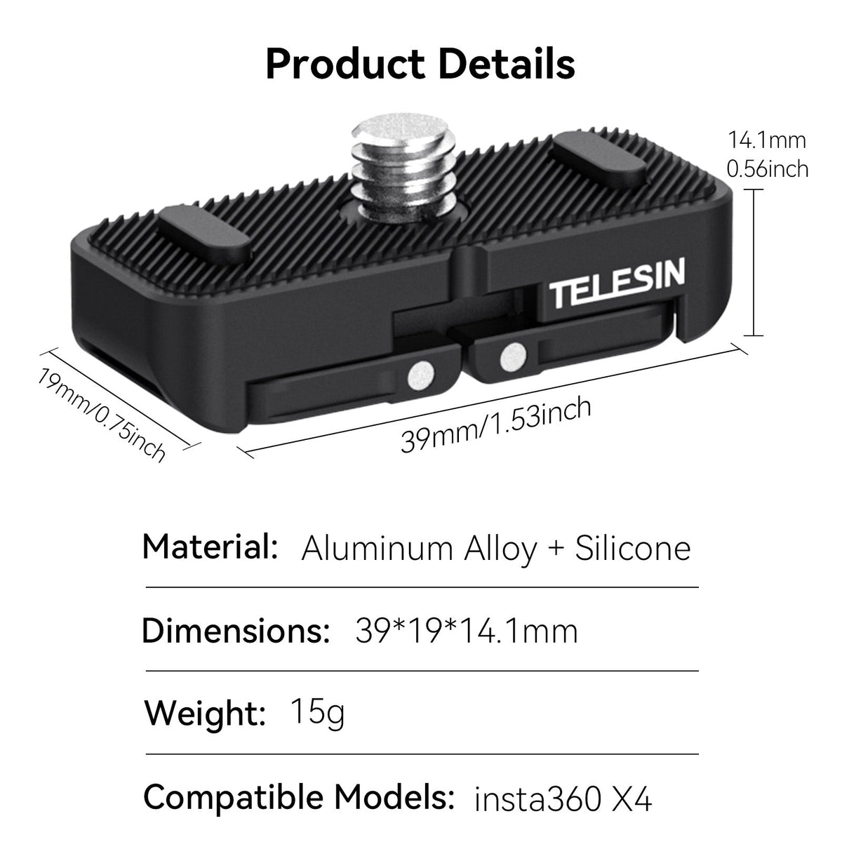 Telesin Dual Mount Adapter For Insta360 X4 telesinstore