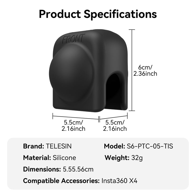 Telesin Lens Silicone Protective Cover for Insta360 X4 telesinstore