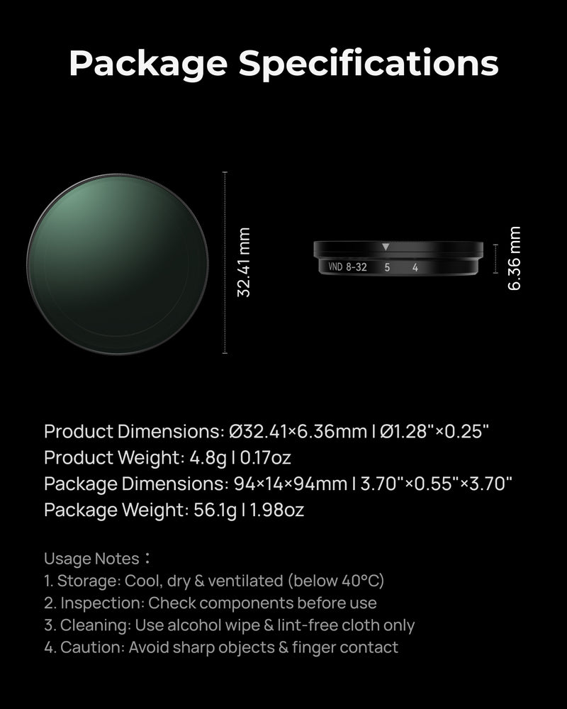 Telesin Nano Series Camera Filter Kit