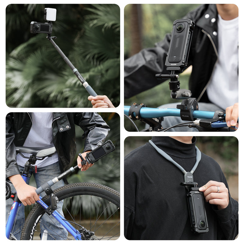 Telesin Full Metal Expansion Cage For Insta360 X4 telesinstore