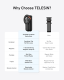 Telesin 4-in-1 Magnetic Selfie Stick with Carabiner