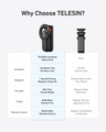 Telesin 4-in-1 Magnetic Selfie Stick with Carabiner