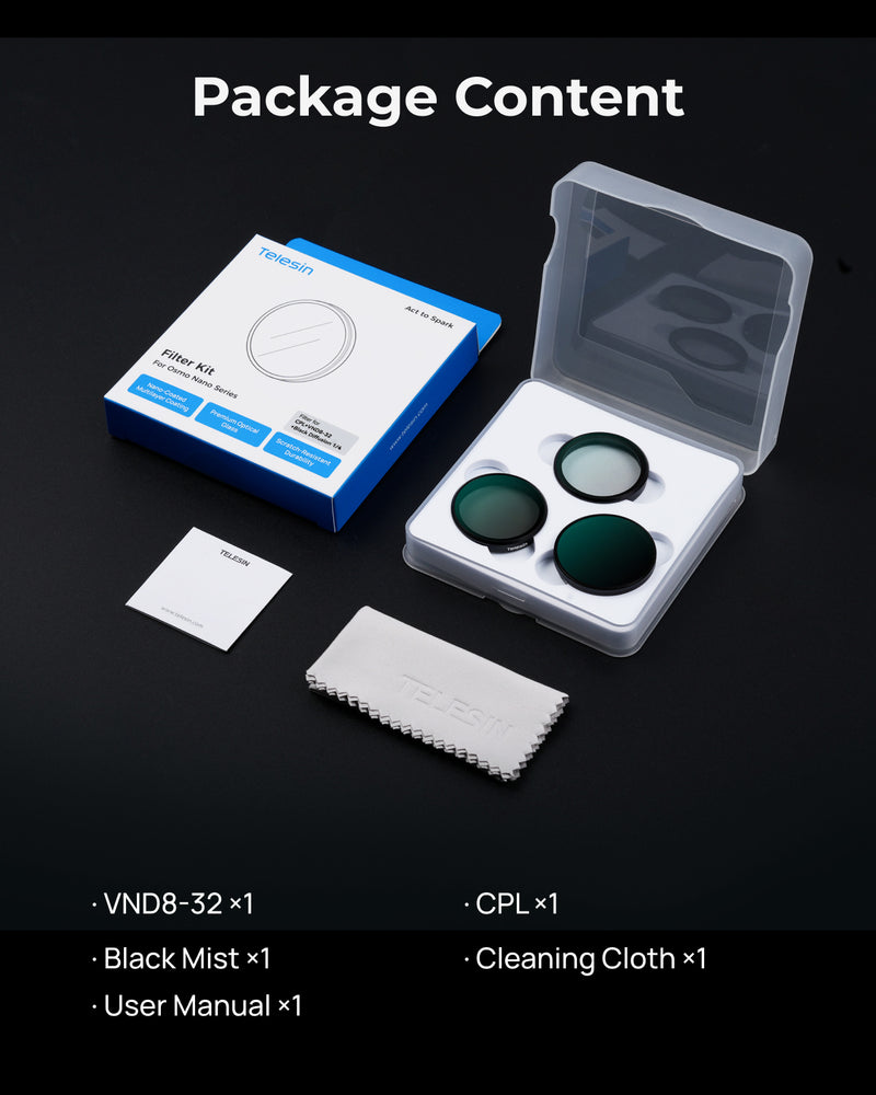 Telesin Nano Series Camera Filter Kit
