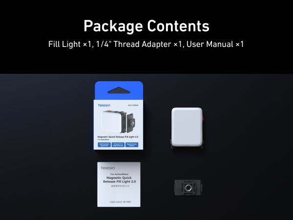 Telesin Magnetic Quick-Release Fill Light for DJI Action 6 / Nano