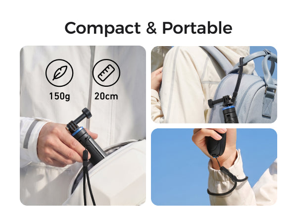 Telesin 65cm One-Button Open Tripod Selfie Stick (Trident Base)