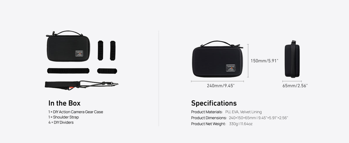 Telesin DisAdv DIY Accessory Storage Bag for Action Cameras