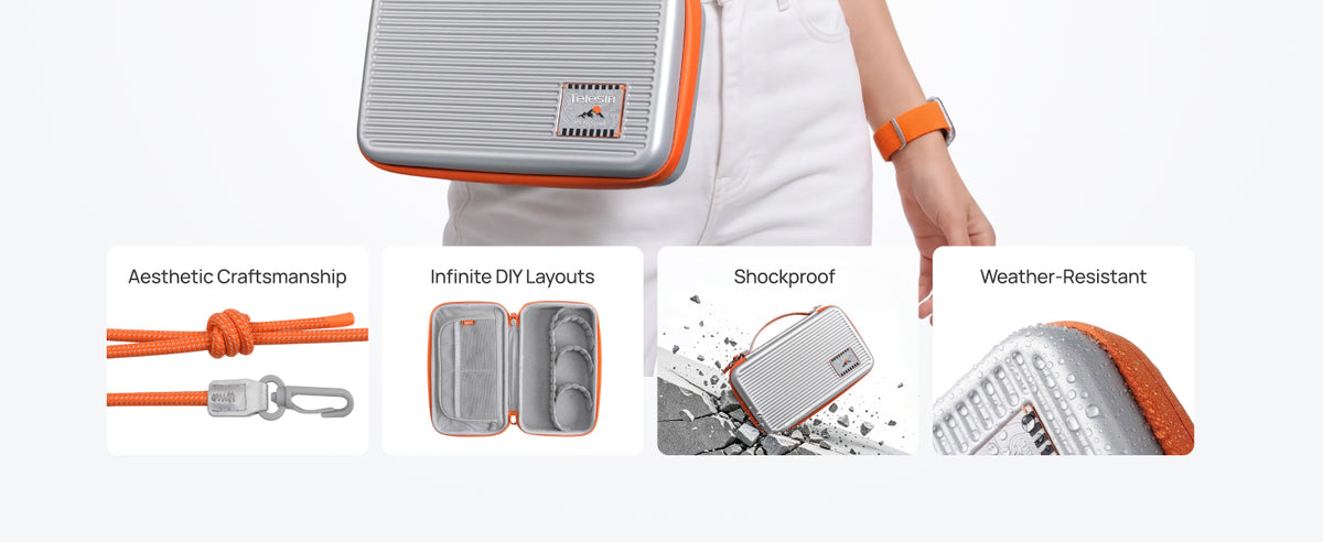 Telesin DisAdv DIY Accessory Storage Bag for Action Cameras