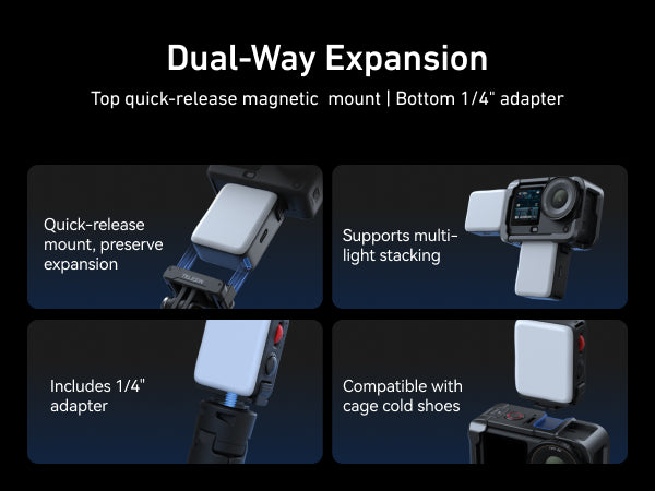 Telesin Magnetic Quick-Release Fill Light for DJI Action 6 / Nano
