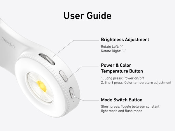 Telesin Fill-Light Selfie Handle for Smartphones