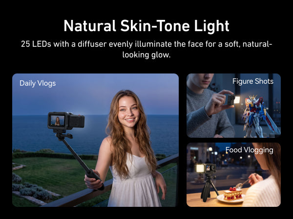Telesin Magnetic Quick-Release Fill Light for DJI Action 6 / Nano