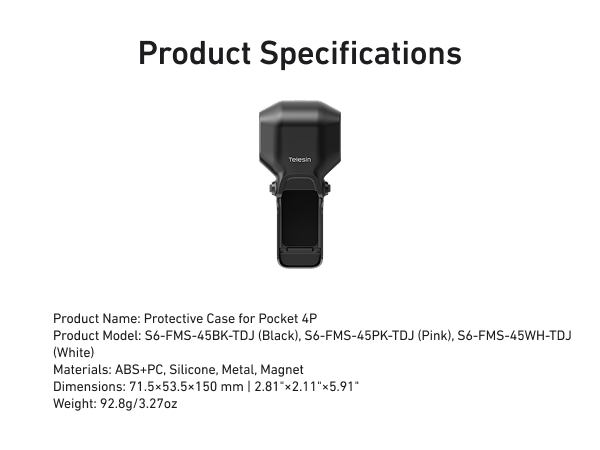 Telesin DisAdv Protective Case for DJI Osmo Pocket 4 Pro