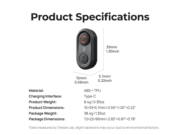 Telesin Multi-Function Mini Remote
