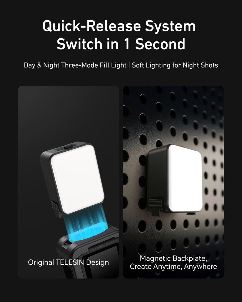 Telesin Quick-Release Fill Light For Action 5 pro/4/3 telesinstore