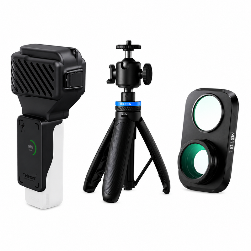 Telesin Protective Case + Tripod + Wide-angle Lens for Pocket 4P