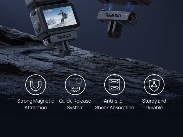 Telesin Dual-Direction Magnetic Quick-Release Base for DJI Osmo Action 6