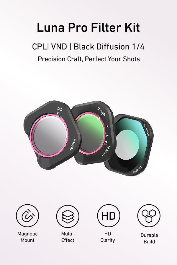 Telesin Luna Pro Filter Kit CPL| VND | Black Diffusion 1/4