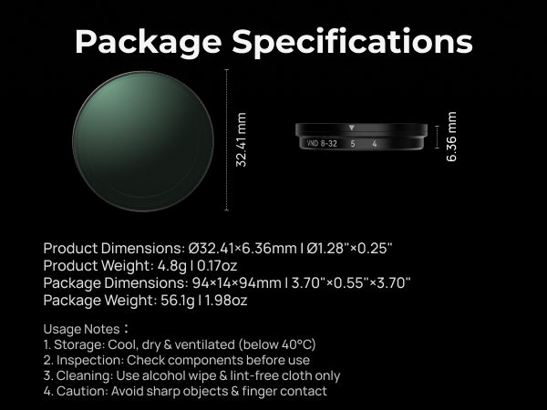 Telesin Nano Series Camera Filter Kit