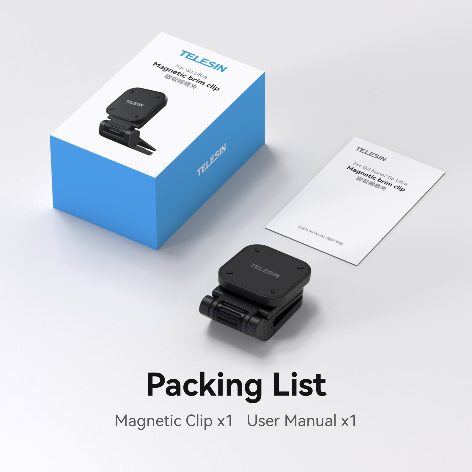 Telesin Magnetic Pivot Clip for Go ultra
