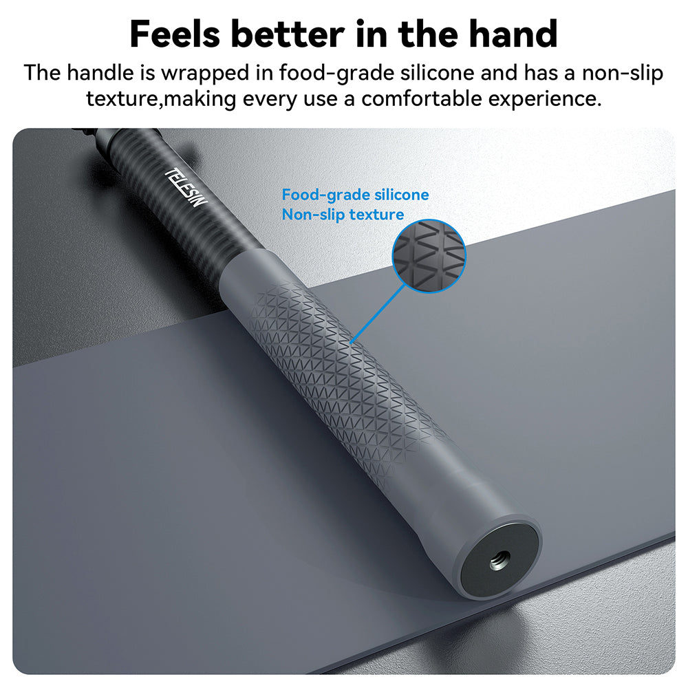 TELESIN New Design 3m Carbon Fiber Selfie Stick (3.0)