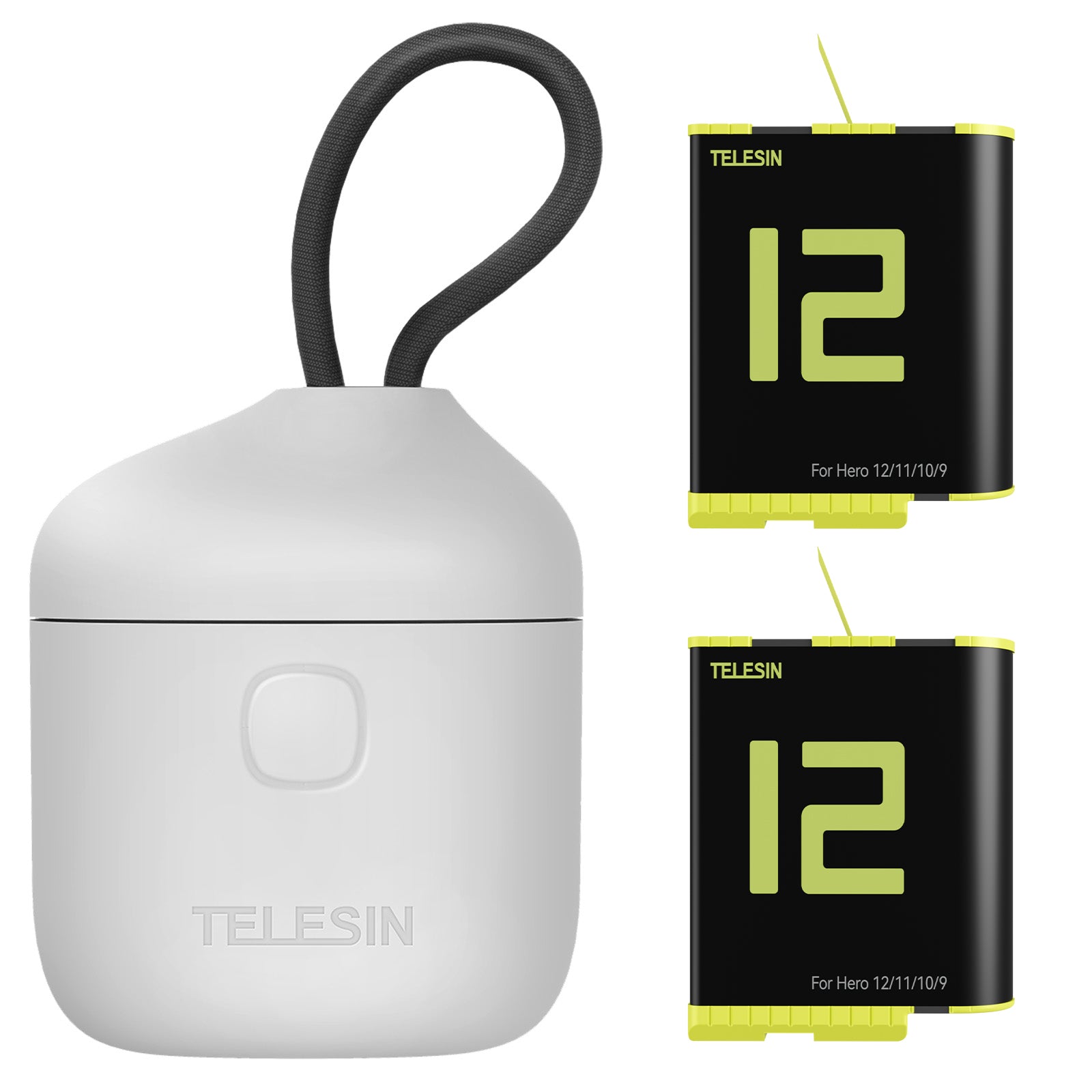 TELESIN Charger with Batteries for GoPro 12/11/10/9