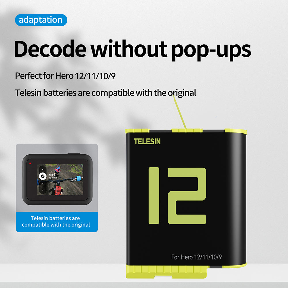 TELESIN Charger Box with Extended Battery for GoPro 9/10/11/12