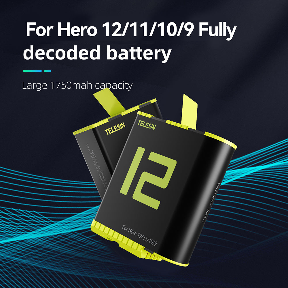 TELESIN Charging Battery for GoPro 12/11/10/9