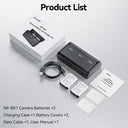 TELESIN Portable Charging Case with 2 NP-BX1 Batteries for Sony