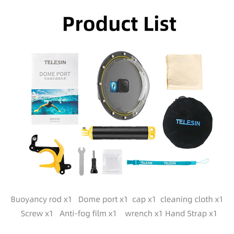 TELESIN Dome Port for GoPro Hero 11/10/9