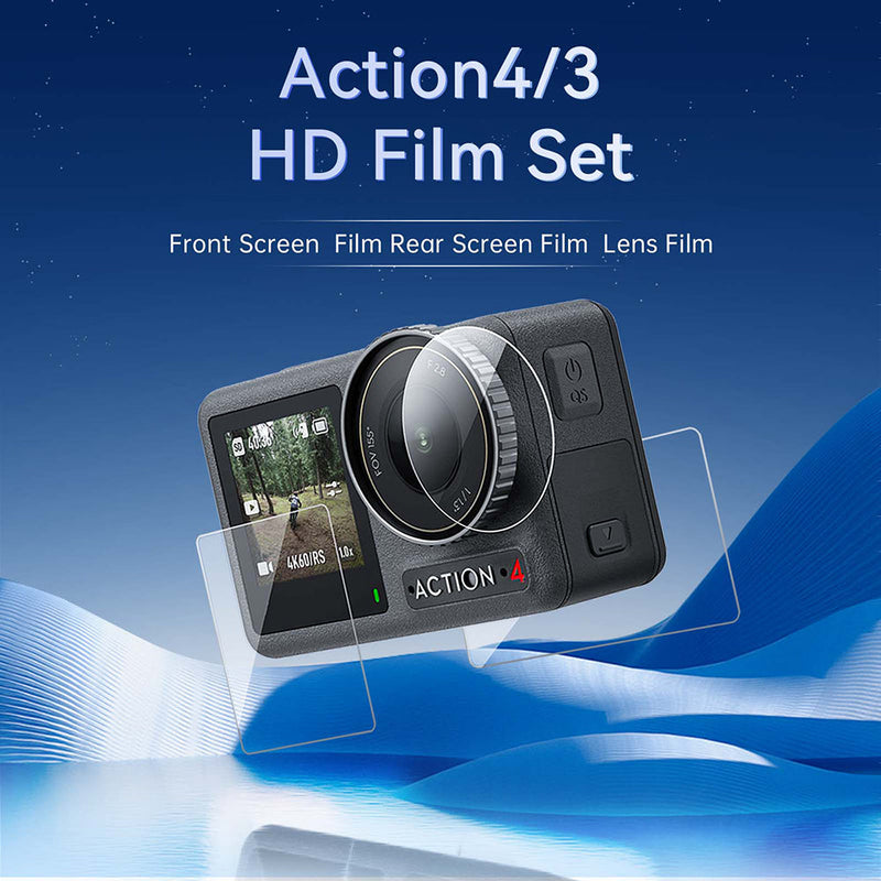 TELESIN HD Protective Film Set for DJI ACTION 3/4 TELESIN
