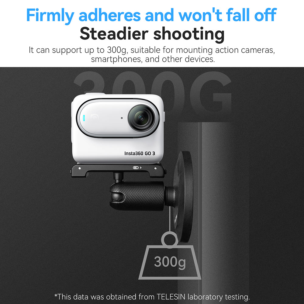 TELESIN Magnetic Base Steering Bracket for Insta360 GO 3