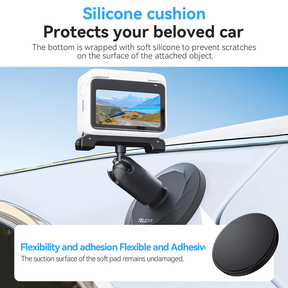 TELESIN Magnetic Base Steering Bracket for Insta360 GO 3