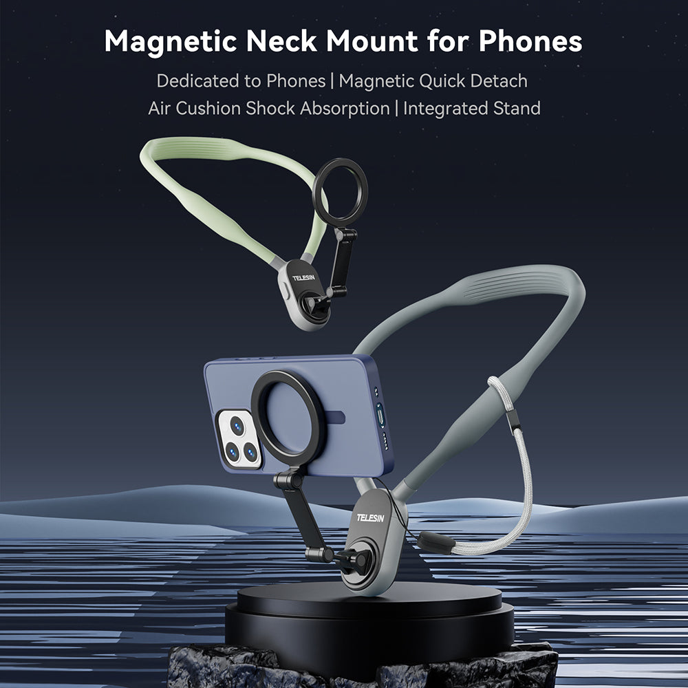 Telesin Magnetic Neck Mount Stand for Mobile Phones / Supports MagSafe in  Qatar