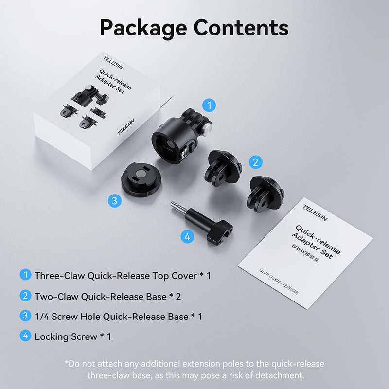 TELESIN Magnetic Quick Release Adapter Set