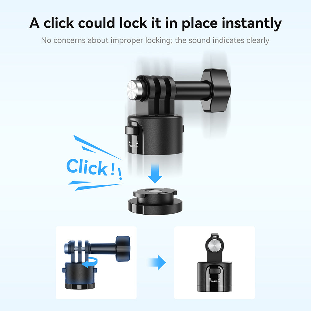 TELESIN Magnetic Quick Release Adapter Set