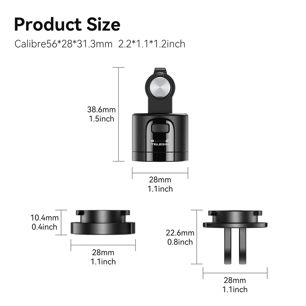 TELESIN Magnetic Quick Release Adapter Set