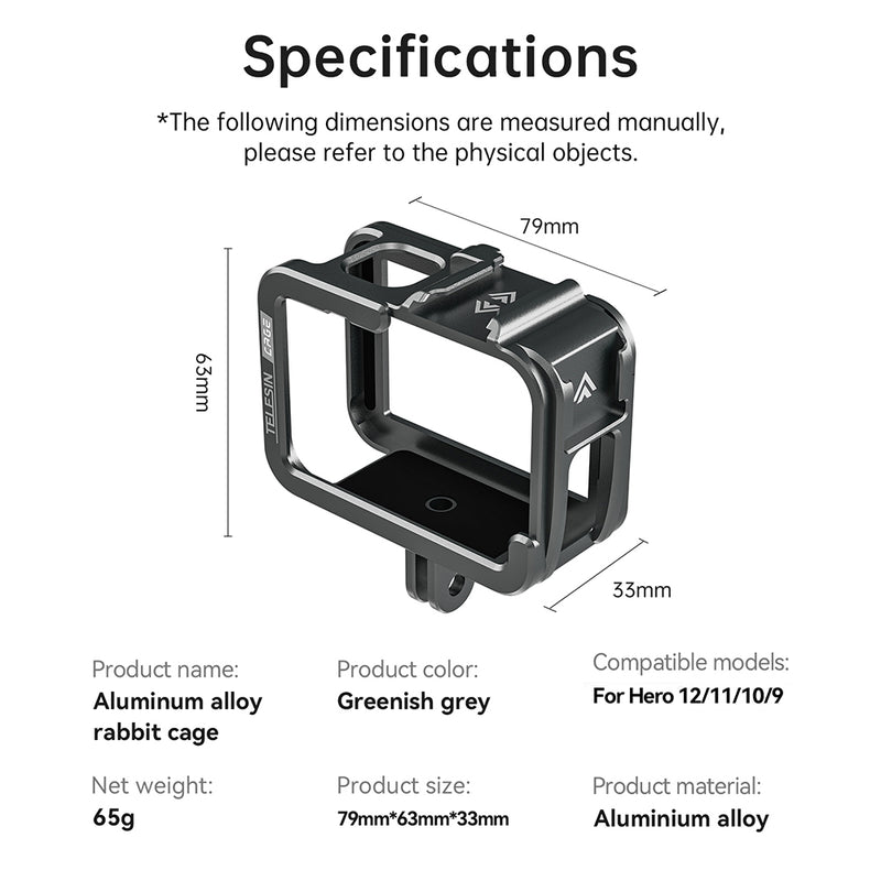 TELESIN Metal Cage for GoPro