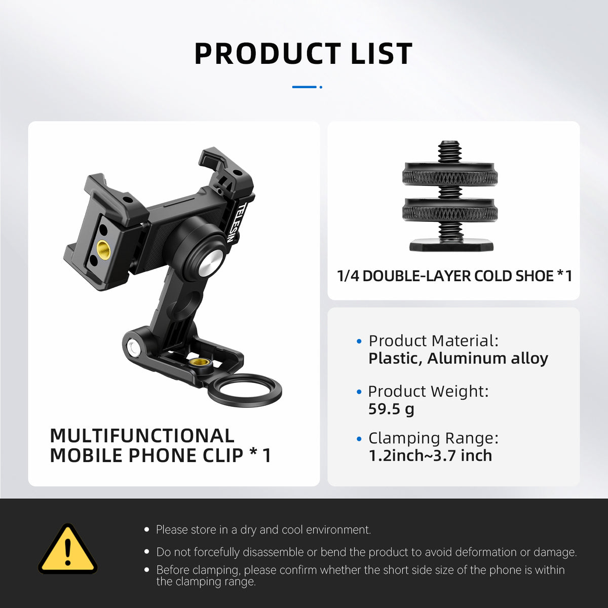 TELESIN Multifunctional Mobile Phone Holder