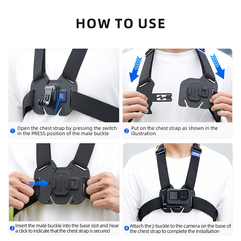 TELESIN Vest Chest Strap for Action Cameras