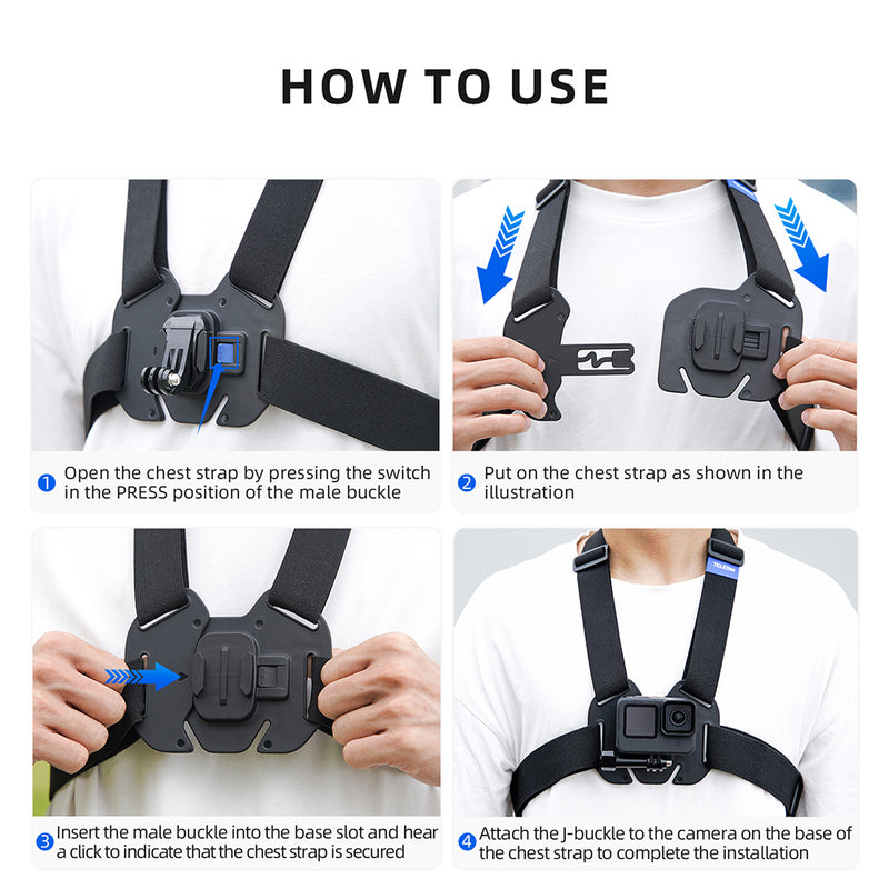 TELESIN Vest Chest Strap for Action Cameras
