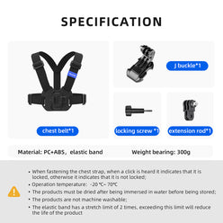 TELESIN Vest Chest Strap for Action Cameras