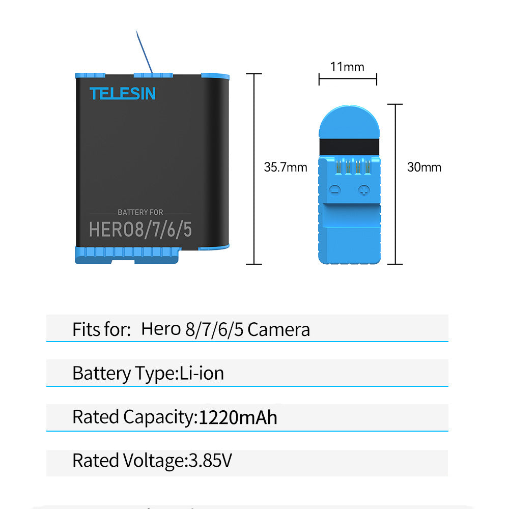 TELESIN battery for GoPro 5/6/7/8