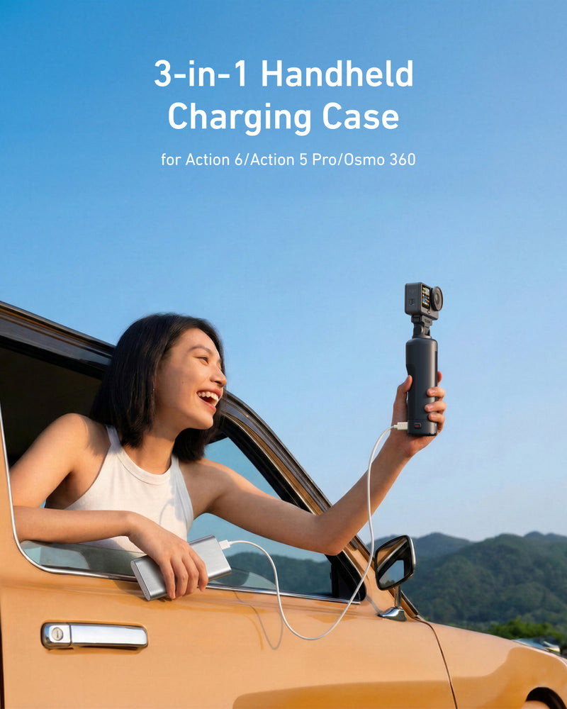 Telesin Action Handheld Charging Case for Action 6/5Pro/Osmo 360