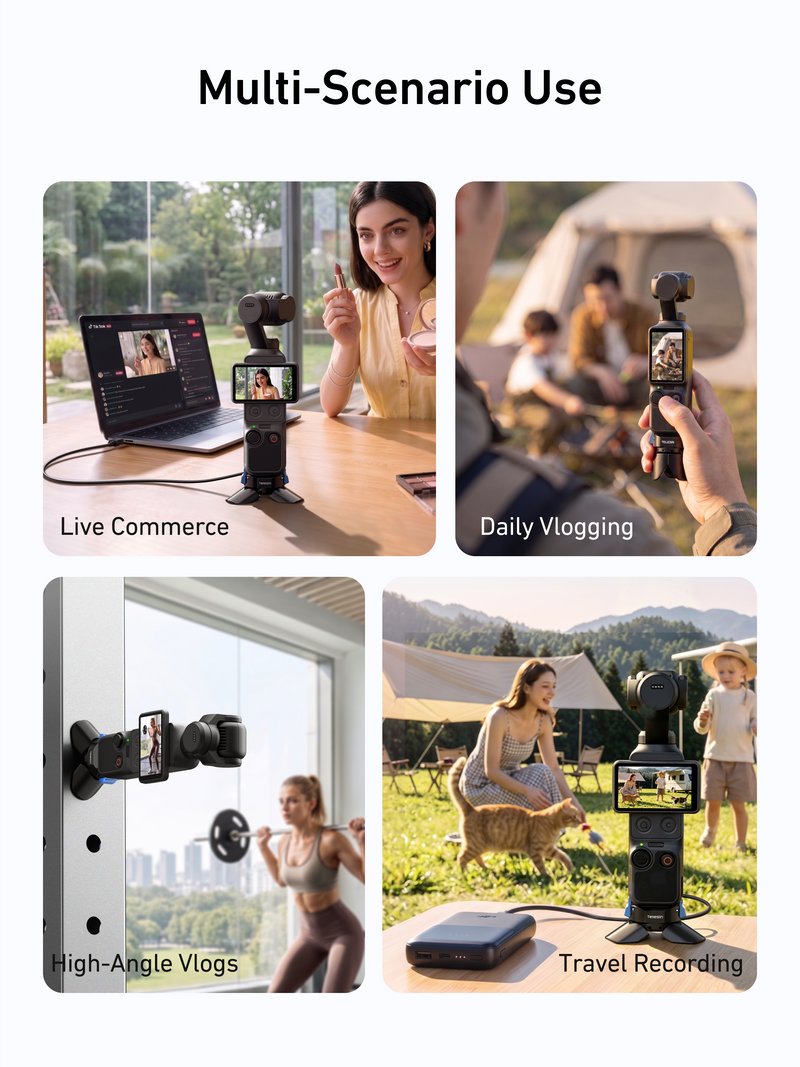 Telesin Magnetic Charging Tripod for DJI Osmo Pocket 3/4/4 Pro